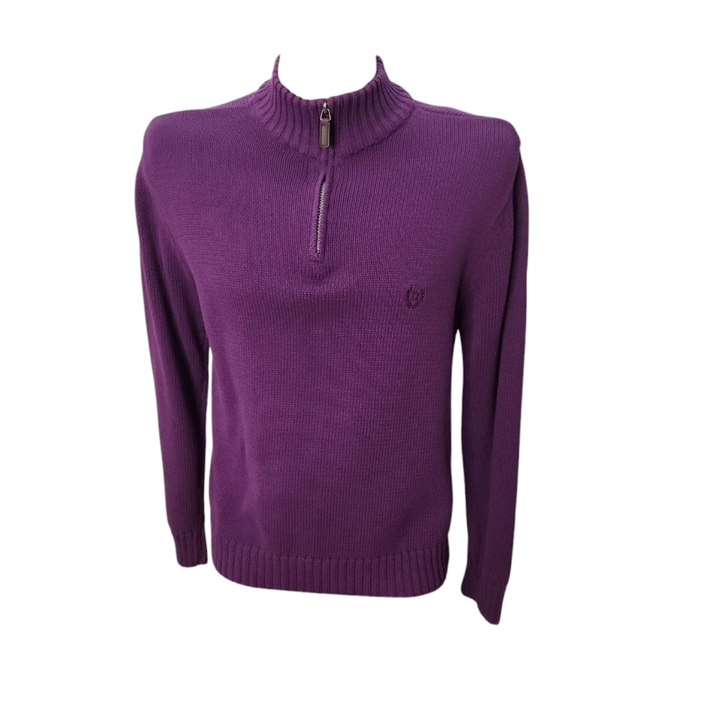CHAPS Purple Long Sleeve Quarter Zip Sweater ‎ Size Large